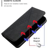 Diamond Pattern Splicing Skin Feel Magnetic Horizontal Flip Leren Case met Kaart Slots & Houder & Portemonnee voor iPhone SE 2020/7 / 8/6 (Zwart)