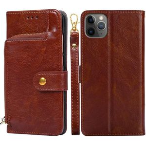 Zipperzak PU + TPU horizontale flip lederen tas met houder & kaart slot & portemonnee & lanyard voor iPhone 11 pro