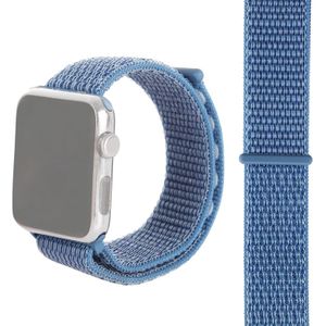 Simple Fashion Nylon Watch Strap for Apple Watch Series 5 & 4 44mm / 3 & 2 & 1 42mm  with Magic Stick(Peacock Blue)