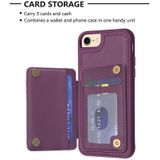 Voor iPhone SE 2022 / SE 2020 / 8 / 7 Grid Card Slot Holder Phone Case