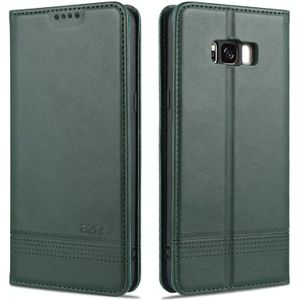 For Samsung Galaxy S8+ AZNS Magnetic Calf Texture Horizontal Flip Leather Case with Card Slots & Holder & Wallet(Dark Green)