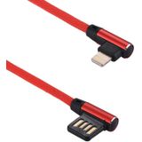 1m 2.4A Output USB to 8 Pin Double Elbow Design Nylon Weave Style Data Sync Charging Cable For iPhone X / iPhone 8 & 8 Plus / iPhone 7 & 7 Plus / iPhone 6 & 6s & 6 Plus & 6s Plus / iPhone 5 & 5S & SE & 5C / iPad (Red)