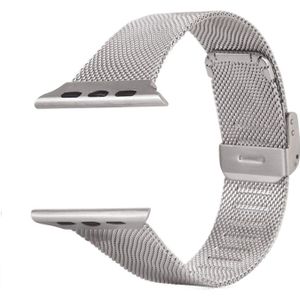 For Apple Watch Series 7 & 6 & SE & 5 & 4 40mm  / 3 & 2 & 1 38mm Milanese Stainless Steel Watchband(Silver)