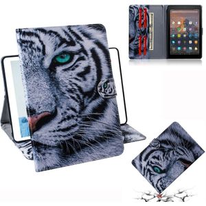 Tiger Pattern Horizontal Flip Leather Case for Amazon Kindle Fire HD 10 2015/2017  with Holder & Card Slot & Wallet
