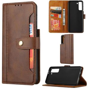 Voor Samsung Galaxy S30 Plus Kalf texture Double Fold Clasp horizontale flip lederen case met Photo Frame & Holder & Card Slots & Wallet(Coffee)