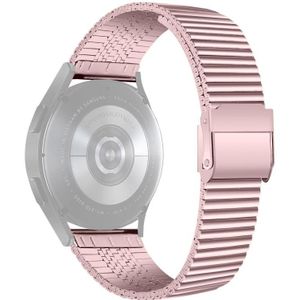 Voor Samsung Galaxy Watch4 44mm Double Safety Gesp Steel Watchband (Rose Pink)