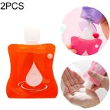 2 PCS Portable Silicone Lotion Bottle Hand Sanitizer Bottle Travel Soft Pack Shampoo Shower Gel Bottle( Water droplet orange )