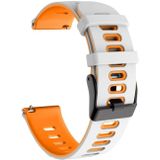 For Samsung Galaxy Watch 5  44mm 20mm Two-Color Silicone Watch Band(White+Orange)