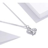 S925 Sterling Silver Heart To Heart Women Nacklace Jewelry