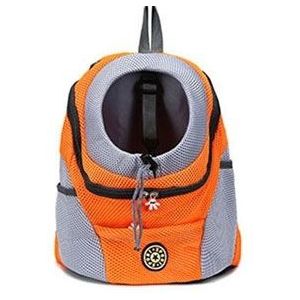 Outdoor Pet Dog Carrier Bag Front Bag Double Shoulder Portable Travel Backpack Mesh Backpack Head  Size:S(Orange)