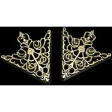 1 Pair Crown hollow pattern collar buckle(Gold)