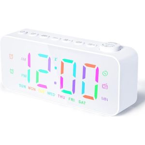 RGB-kleur veranderende LED digitale wekker met ingebouwde FM-radio 8 natuurlijke muziek
