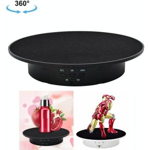 20cm USB Electric Rotating Turntable Display Stand Video Shooting Props Turntable for Photography  Load: 8kg(Black Base Black Velvet)