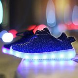 Low-Cut LED kleurrijke fluorescerende USB opladen Lace-Up lichtgevende schoenen voor kinderen  grootte: 35 (zwart)