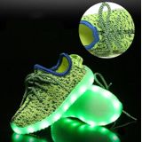 Low-Cut LED kleurrijke fluorescerende USB opladen Lace-Up lichtgevende schoenen voor kinderen  grootte: 35 (zwart)