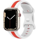 Tweekleurige horlogeband met spijkergesp voor Apple Watch Series 8&7 41mm / SE 2&6&SE&5&4 40mm / 3&2&1 38mm (wit rood)