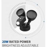 20W LED Smart Sensor Outdoor Floodlight with 1080P Security Camera  5000K White Light (Black)