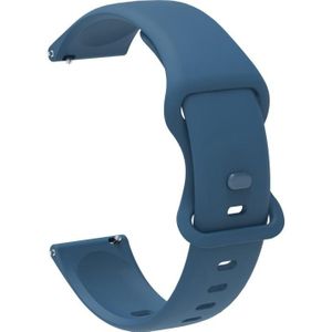 20mm For Garmin Venu / Samsung Galaxy Watch Active 2 Universal Inner Back Buckle Perforation Silicone Replacement Strap Watchband(Midnight Blue)
