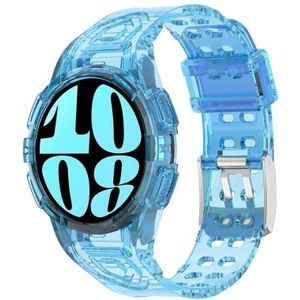 Voor Samsung Galaxy Watch6 44 mm TPU geïntegreerde siliconen horlogeband (transparant blauw)