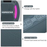 HOPESTAR H24 Pro TWS Portable Outdoor Waterproof Woven Textured Bluetooth Speaker with Rhythm Light  Support Hands-free Call & U Disk & TF Card & 3.5mm AUX & FM (Black)