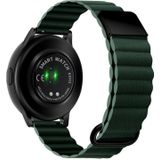 Voor Samsung Galaxy Watch3 45mm 22mm magnetische gesp lederen horlogeband