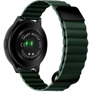 Voor Samsung Galaxy Watch3 45mm 22mm magnetische gesp lederen horlogeband
