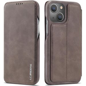 LC.IMEEKE Hon Ancient Series Horizontal Flip Leather Case with Holder & Card Slot For iPhone 13 mini(Coffee)
