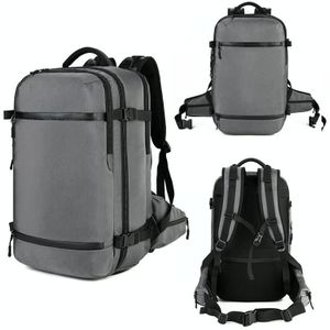Ozuko 8983 Men Outdoor Waterproof Backpack Multi-Function Student Computer Travel Bag  Size: 20 inch(with Waist Bag)(Light grey)