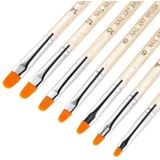 2 Sets 7 In 1 Phototherapy Pen Round Head Line Pen Transparent Rod Painted Pen Drawing Pen Nail Art Brush Tool(Silver Power)