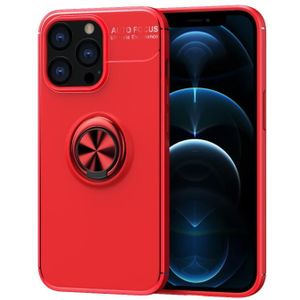 Metal Ring Holder 360 Degree Rotating TPU Case For iPhone 13 Pro Max(Red+Red)