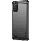 For Motorola Moto G 5G 2022 MOFI Gentleness Series Brushed Texture Carbon Fiber TPU Phone Case(Black)