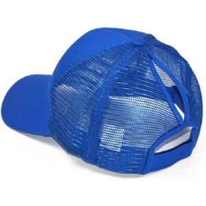 Summer Cotton Mesh Opening Ponytail Hat Sunscreen Baseball Cap  Specification:??(Royal Blue)