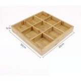 Hot Pot Bamboo Plate Compartmental Platter Vegetable Wood Tray Set Small Nine Grid Plate