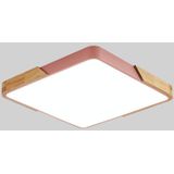 Hout macaron geleid vierkant plafondlamp  wit licht  maat: 60cm