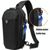 Ozuko 9321 Outdoor Anti-Theft Oxford Cloth Men Chest Bag Waterproof Messenger Bag with External USB Charging Port(Navy Blue)