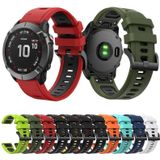 Voor Garmin Fenix 6X Sapphire 26mm tweekleurige sport siliconen horlogeband (oranje + zwart)