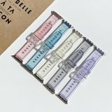 Discoloration in Light TPU Replacement Watchbands For Apple Watch Series 7 & 6 & SE & 5 & 4 40mm  / 3 & 2 & 1 38mm(Light Purple)