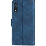 For Motorola Moto E 2020 Skin Feel Crocodile Texture Magnetic Clasp Horizontal Flip PU Leather Case with Holder & Card Slots & Wallet(Blue)