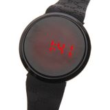 Touch Screen Unisex LED Digital Watch Wristwatch Timepiece Silicon Strap ( Black )(Black)