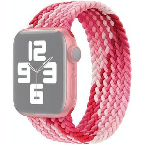 Single Loop Weaving Nylon Replacement Watchband  Size: XS 128mm For Apple Watch Series 7 & 6 & SE & 5 & 4 40mm  / 3 & 2 & 1 38mm(Strawberry Red)