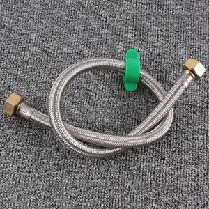 2 PCS 1.2m Copper Hat 304 Stainless Steel Metal Knitting Hose Toilet Water Heater Hot And Cold Water High Pressure Pipe 4/8 inch DN15 Connecting Pipe