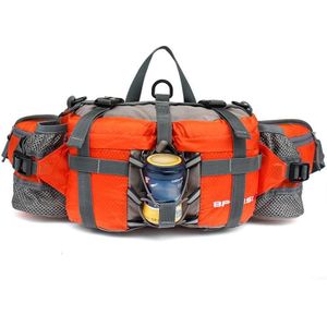 5L Outdoor Sports Multifunctional Cycling Hiking Waist Bag Waterproof Large-Capacity Kettle Bag  Size: 28.5 x 15 x 13cm(Orange)