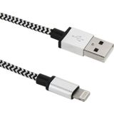 1m Current Can Pass 2A Woven Style USB Sync Data / Charging Cable  For iPhone X / iPhone 8 & 8 Plus / iPhone 7 & 7 Plus / iPhone 6 & 6s & 6 Plus & 6s Plus / iPad(Silver)