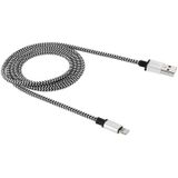 1m Current Can Pass 2A Woven Style USB Sync Data / Charging Cable  For iPhone X / iPhone 8 & 8 Plus / iPhone 7 & 7 Plus / iPhone 6 & 6s & 6 Plus & 6s Plus / iPad(Silver)