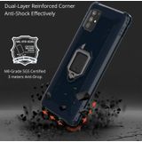 For Samsung Galaxy A71 (5G) Carbon Fiber Protective Case with 360 Degree Rotating Ring Holder(Blue)