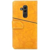 For Huawei Mate 20 lite Geometric Stitching Horizontal Flip TPU + PU Leather Case with Holder & Card Slots & Wallet(Yellow)