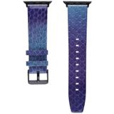 Snake Skin Texture Top-grain Leather Strap for Apple Watch Series 5 & 4 40mm & Series 3 & 2 & 1 38mm(Purple)