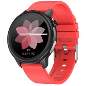E80 1.3 inch TFT Color Screen IP68 Waterproof Smart Bracelet  Support Blood Oxygen Monitoring / Body Temperature Monitoring / Heart Rate Monitoring  Style:Silicone Strap(Red)