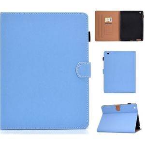 For iPad 4 / 3 / 2 Solid Color Tablet PC Universal Magnetic Horizontal Flip Leather Case with Card Slots & Holder(Blue)