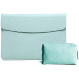 Horizontal Litchi Texture Laptop Bag Liner Bag For MacBook 12 Inch A1534(Liner Bag+Power Bag Green)